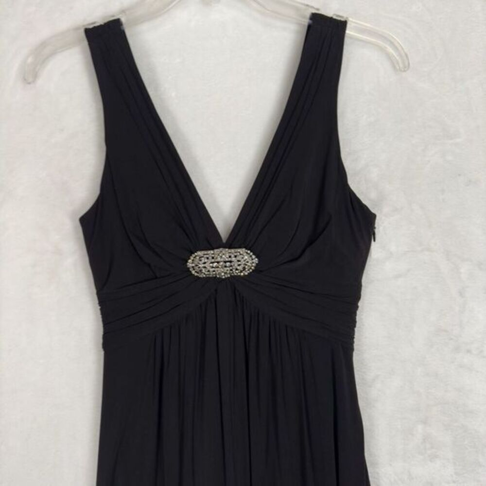 BCBGMAXAZRIA Black Ruched Maxi Dress Gown XS Jersey Ruched Formal Black Tie LBD - Picture 4 of 14